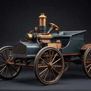Illustration of a vintage Ford Quadricycle with 2-cylinder engine