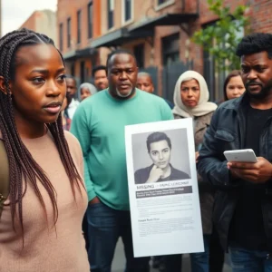 Individuals in a Detroit neighborhood discussing a missing teenager.