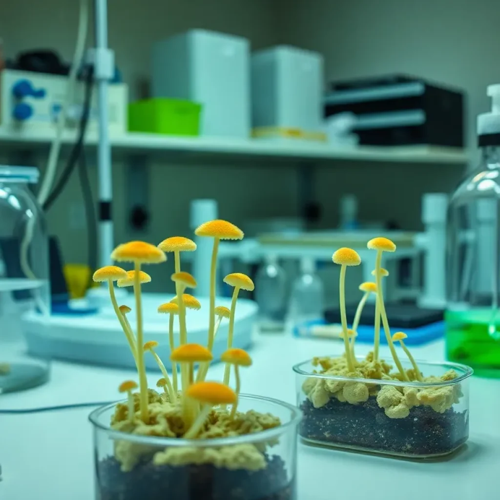 Biological research setup focused on harmful fungi