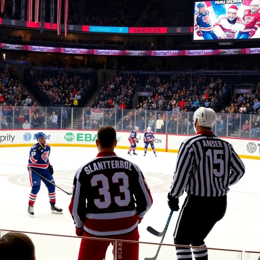 Hockey game between NHL alumni and Shoresy cast