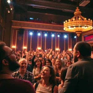 Audience enjoying a live comedy show in a theater