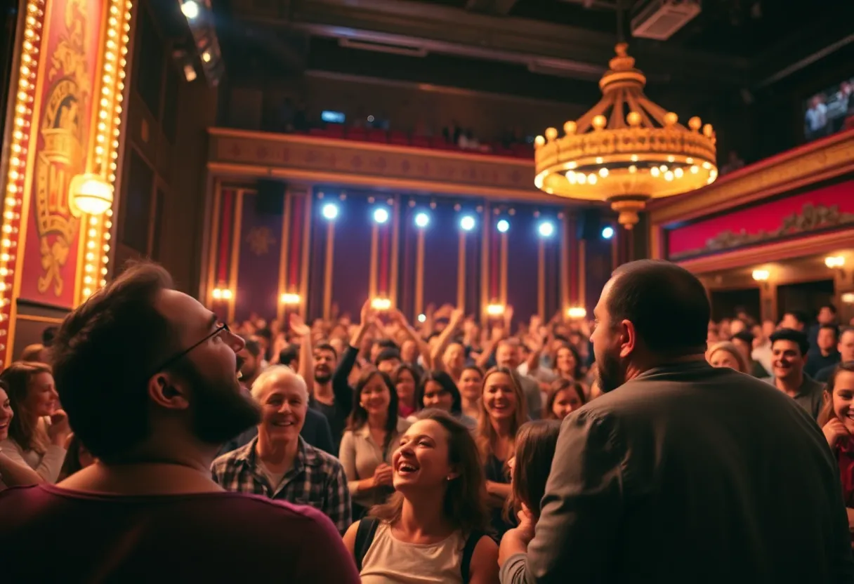 Audience enjoying a live comedy show in a theater
