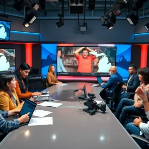 Spectrum News Michigan newsroom with reporters at work