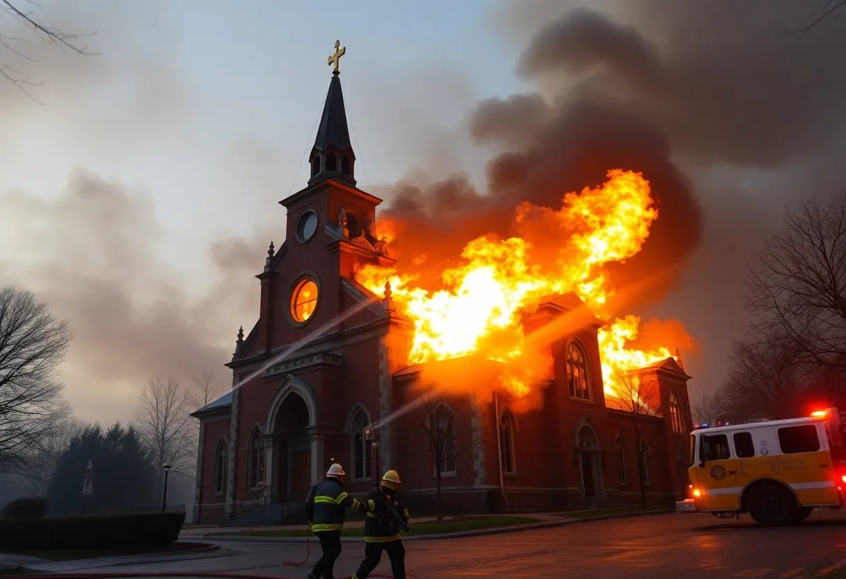 Fire engulfs St. Agnes Catholic Church in Detroit