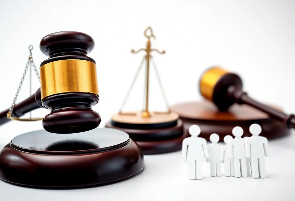 Conceptual image of legal and public opinion symbols related to abortion rights