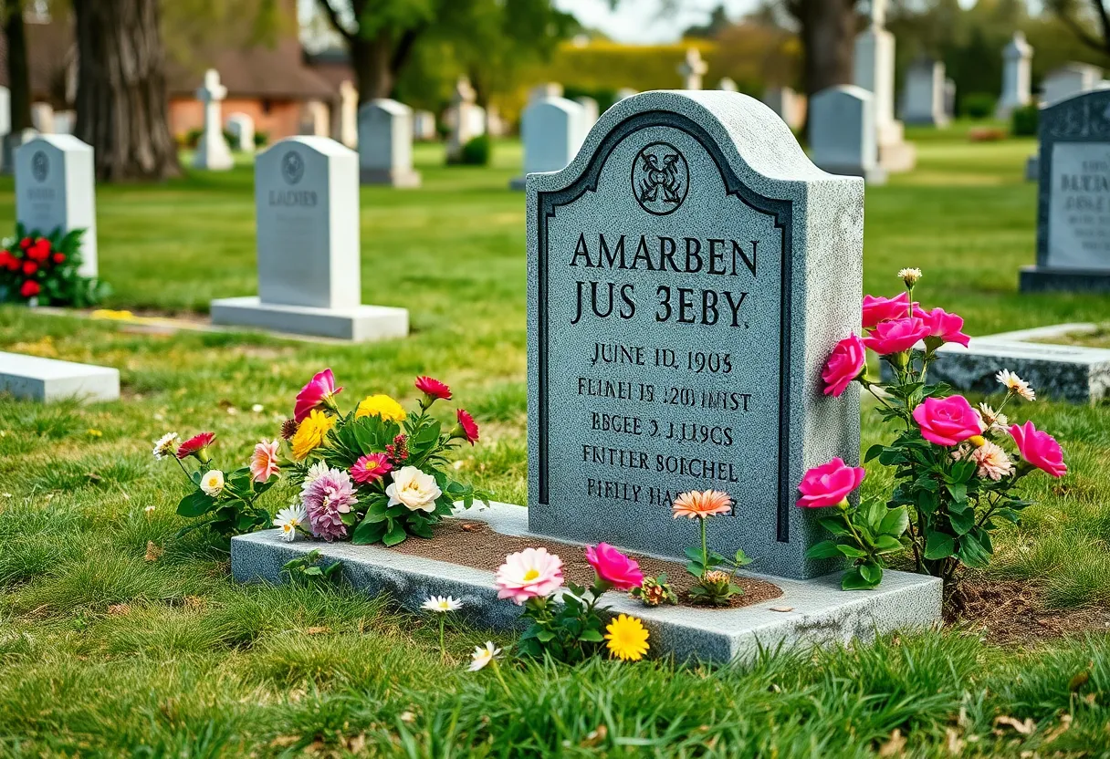 A peaceful cemetery landscape symbolizing closure and remembrance.