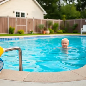 Child safety measures around a swimming pool