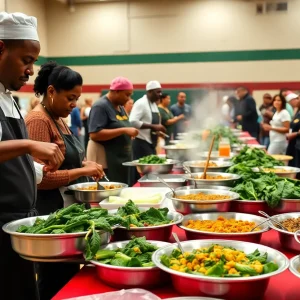 Participants enjoying the Collard Green Cook-Off in Detroit