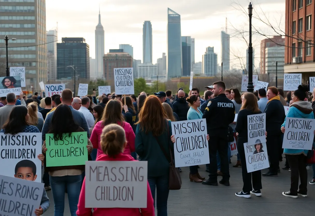 Community members gathered to support the search for missing girls in Detroit.