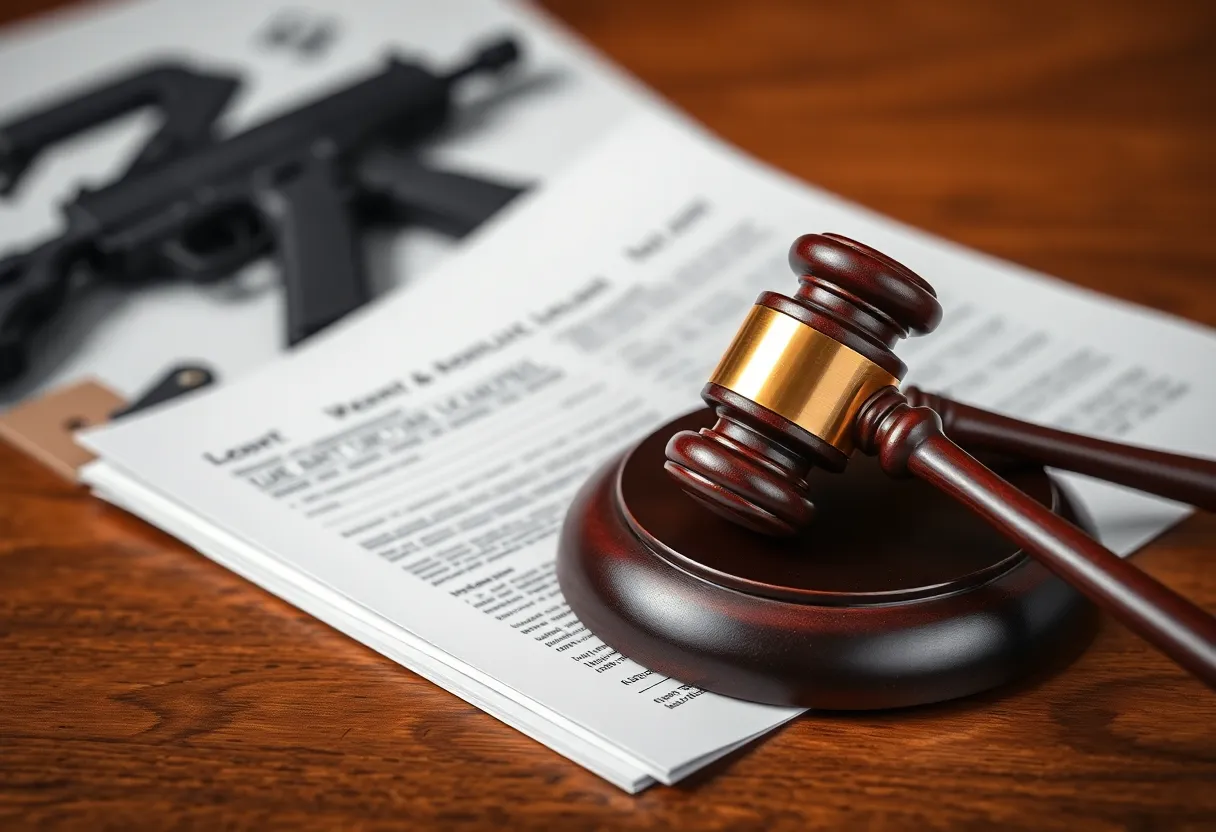 Courtroom image representing legal victory against gun violence