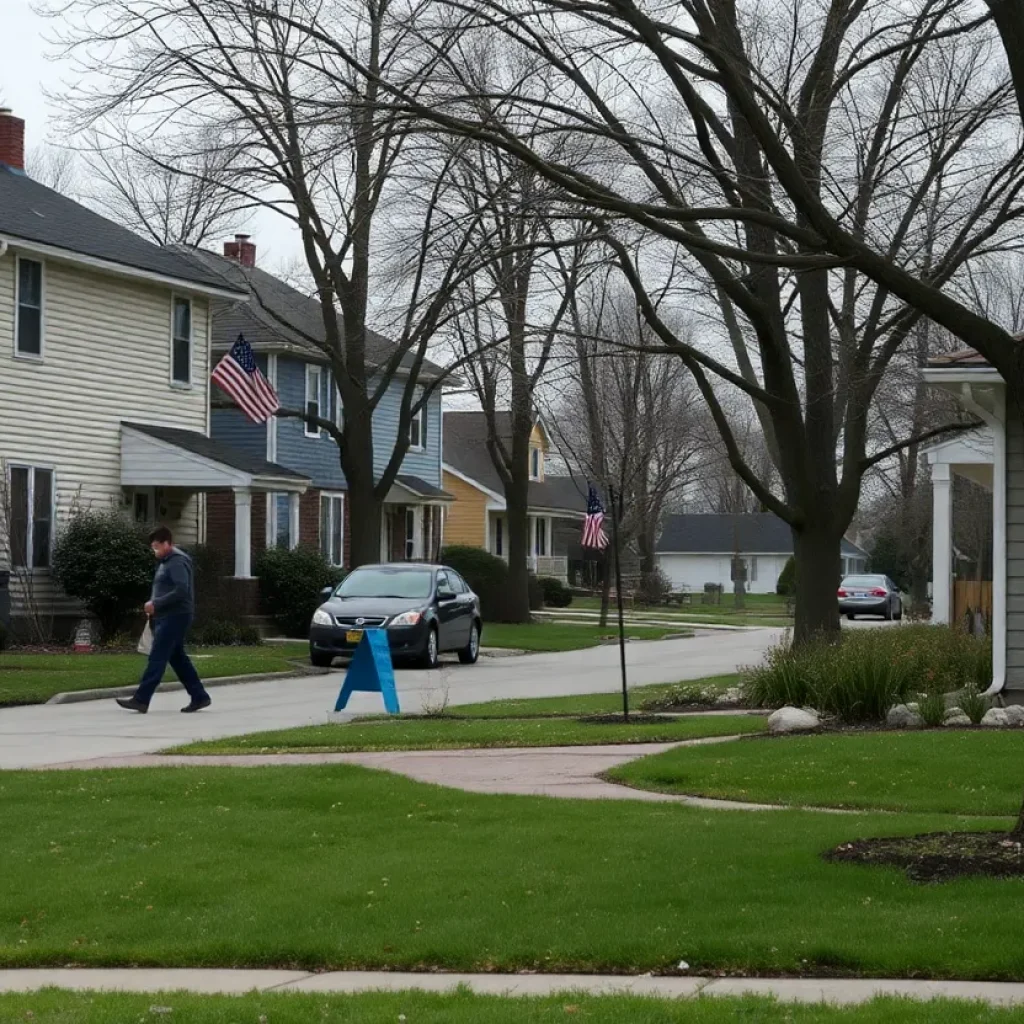 Residential area in Dearborn, Michigan after a shooting incident