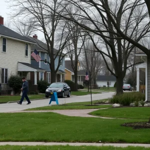 Residential area in Dearborn, Michigan after a shooting incident