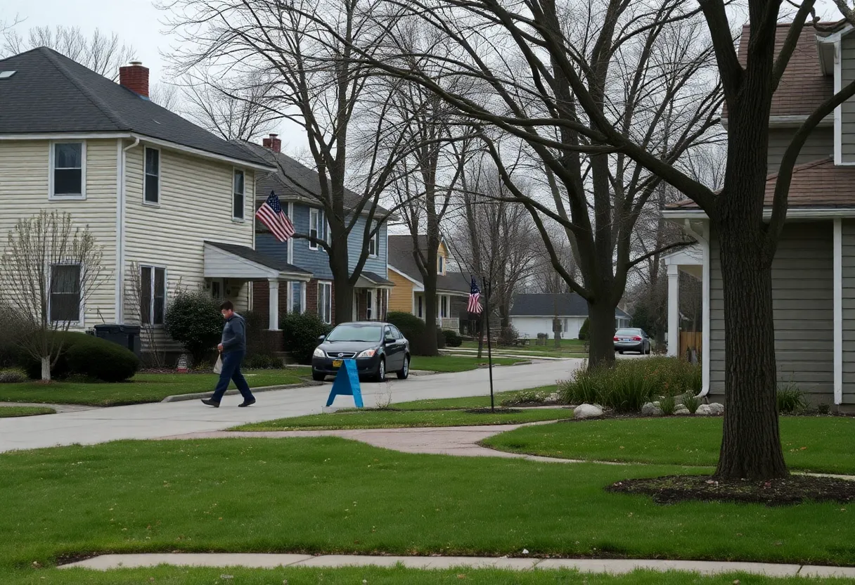 Residential area in Dearborn, Michigan after a shooting incident
