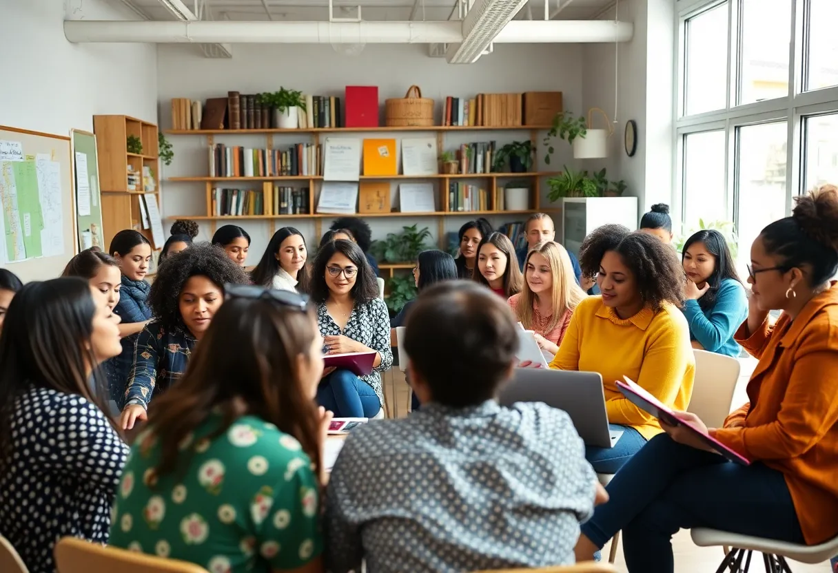 Women engaged in entrepreneurial training at a business school