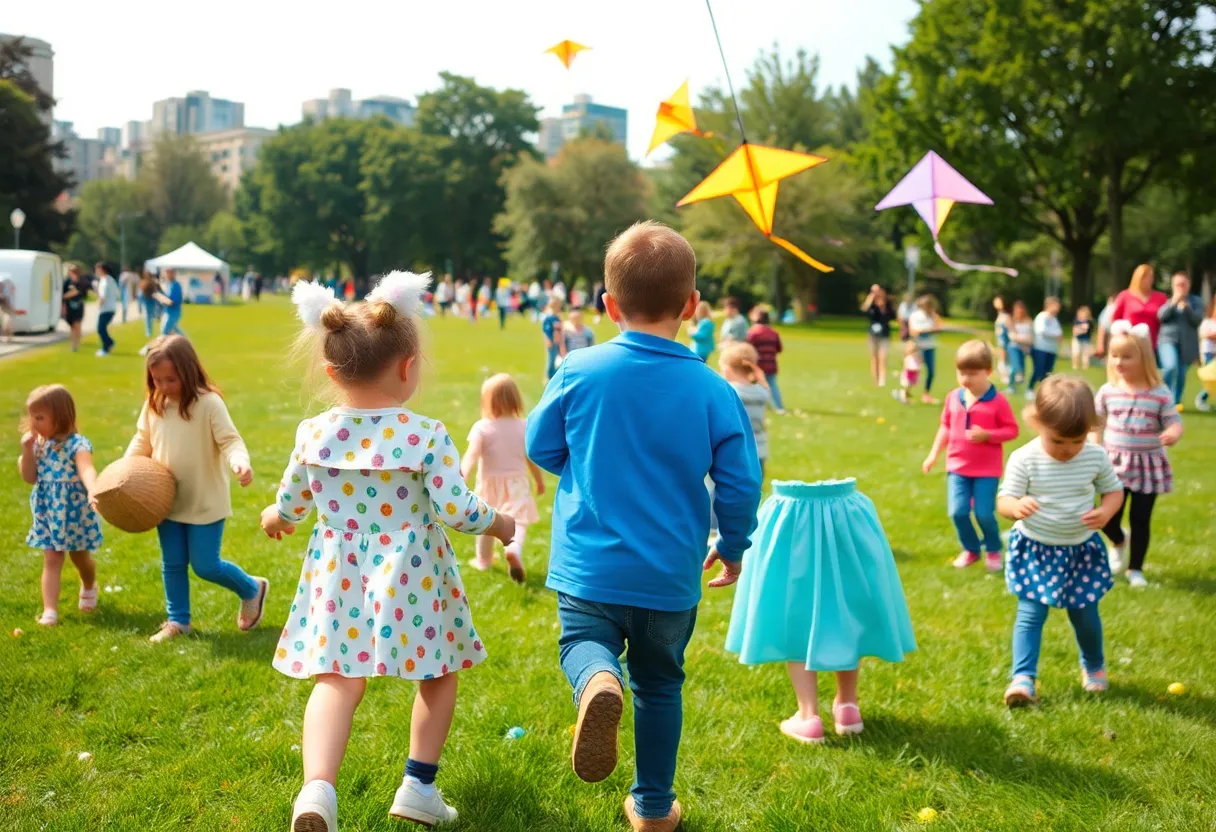 Families participating in outdoor activities in Detroit