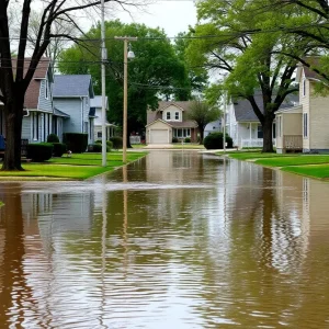Flooding on South Liddesdale Street in Detroit