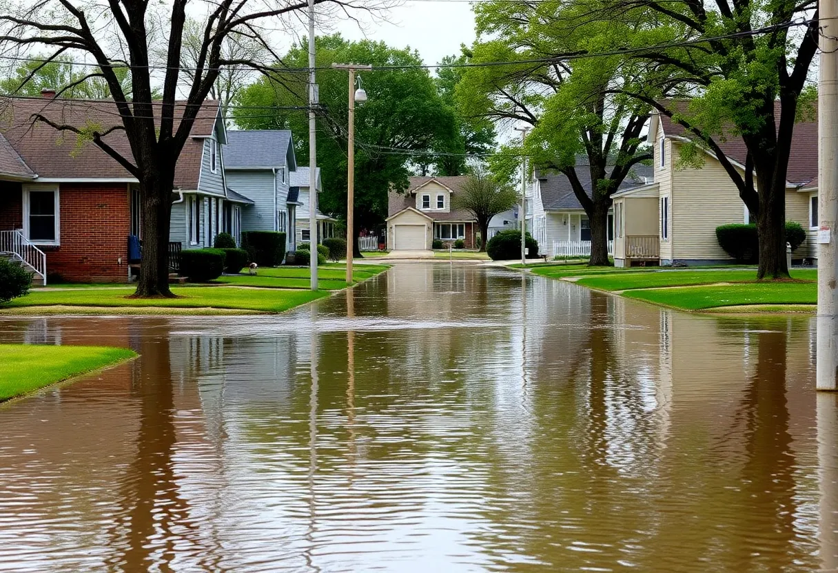 Flooding on South Liddesdale Street in Detroit