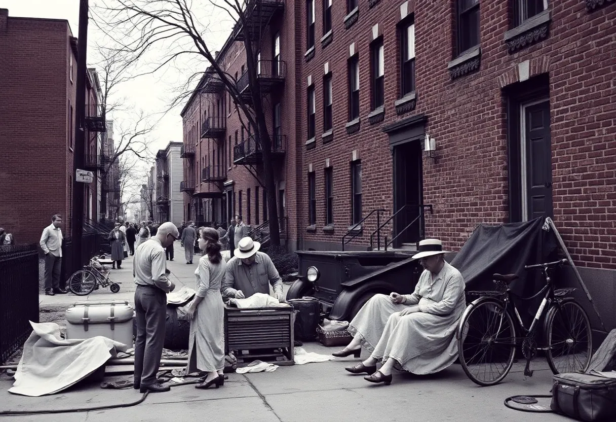 Illustration of Detroit facing extreme heat in 1936