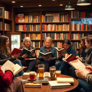 Participants engaging in discussion at the Detroit Jewish News Book Club meeting.