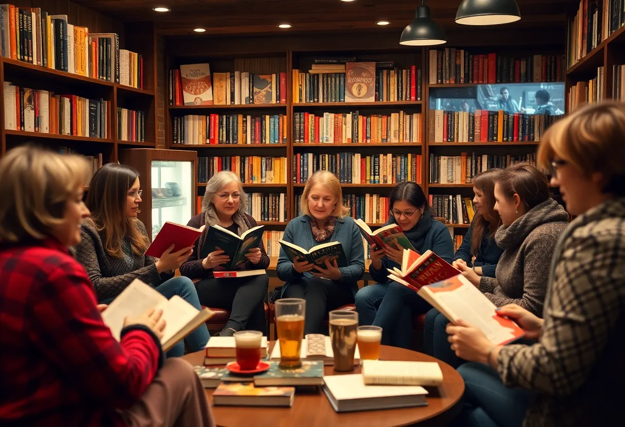 Participants engaging in discussion at the Detroit Jewish News Book Club meeting.