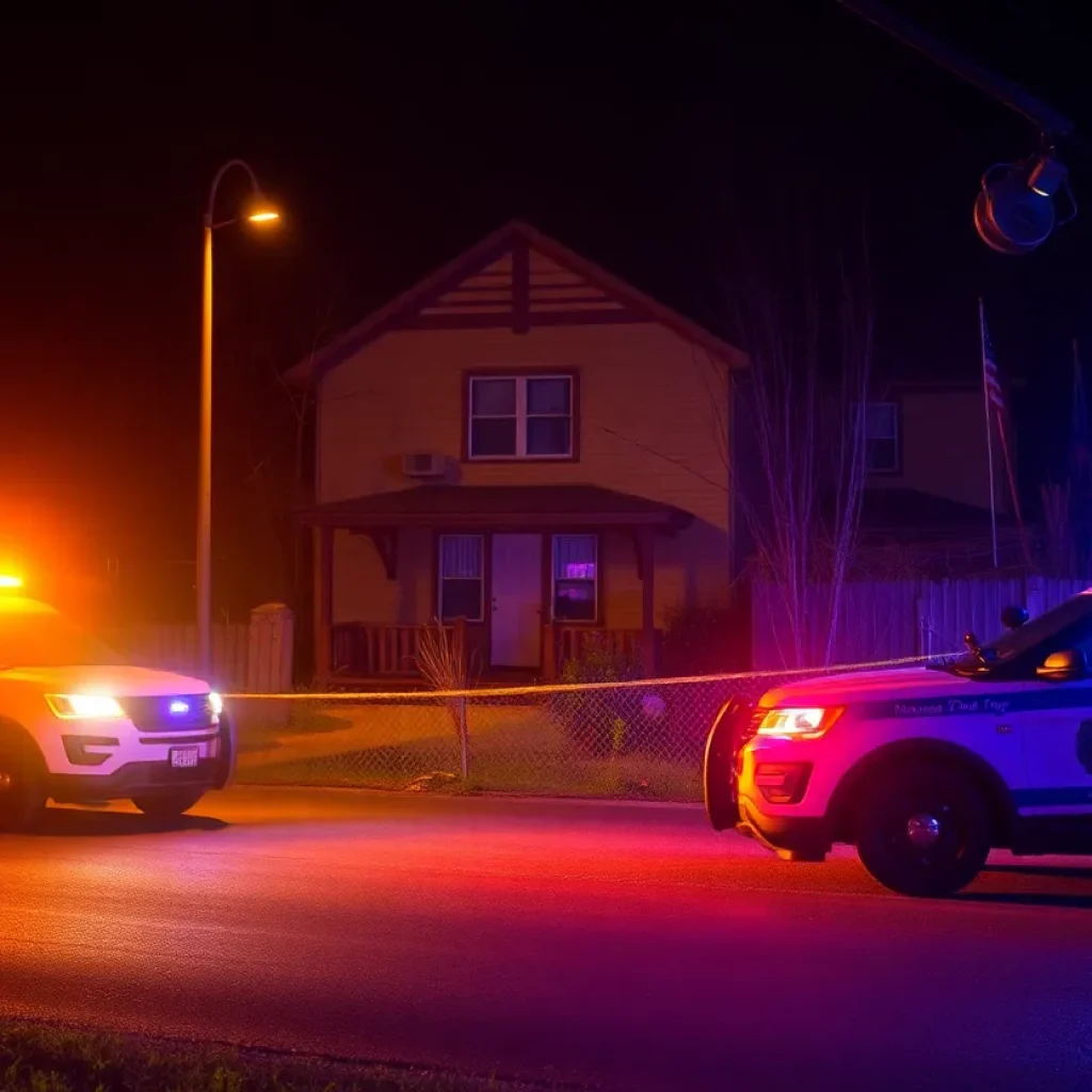 Police vehicles at the scene of a shooting incident in Detroit