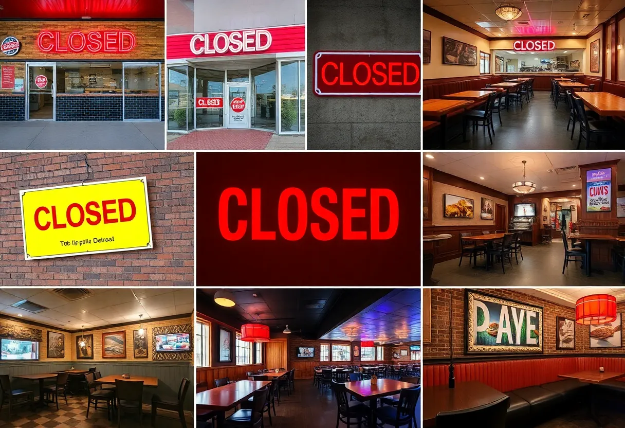 A collage of closed restaurants in Metro Detroit