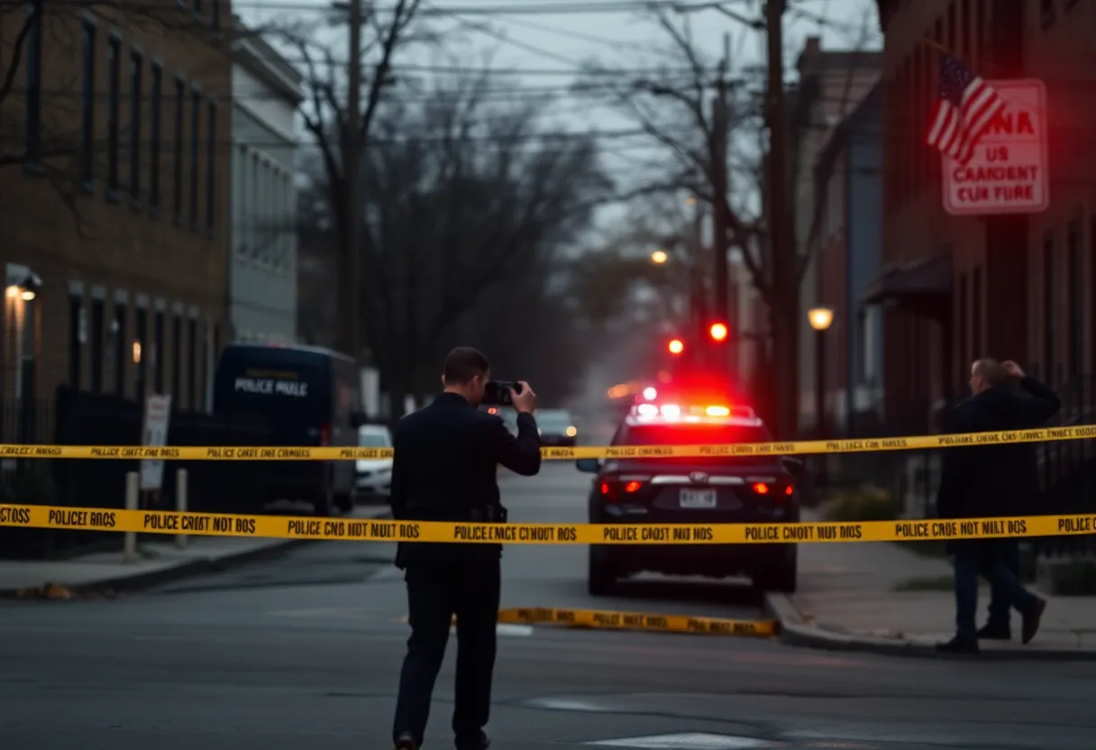Police investigation at a shooting scene in Detroit