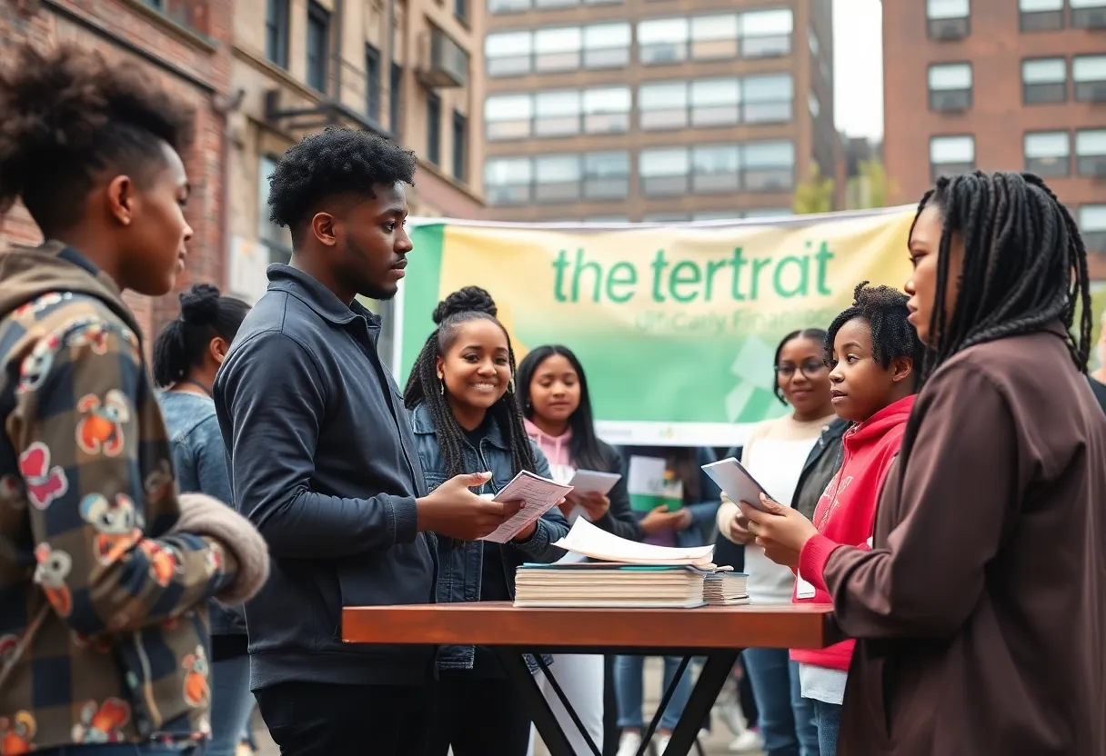 Detroit youth participating in a fundraiser for financial literacy program