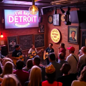 A lively Detroit bar showcasing live music performances.