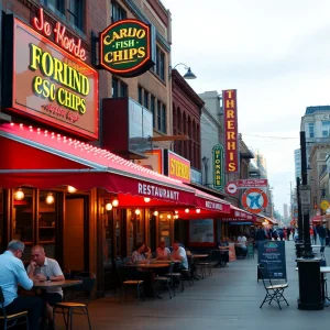 Various restaurants in Detroit serving fish and chips