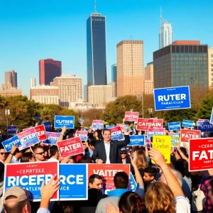 Crowd at a political rally in Michigan's 13th District