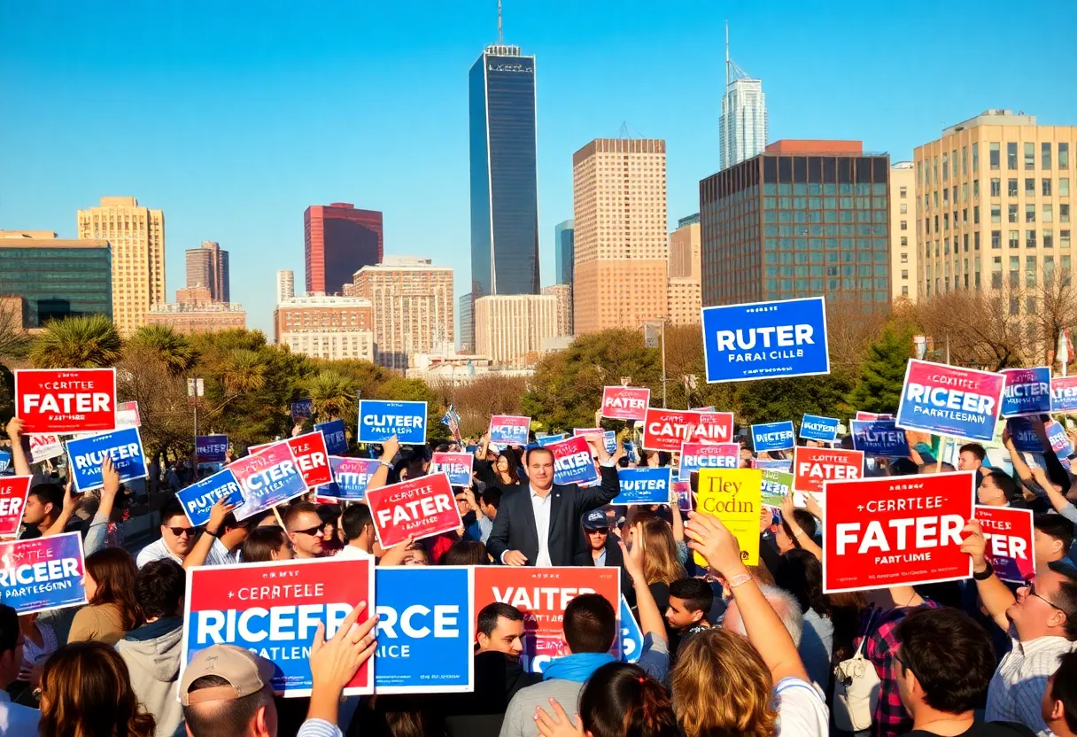Crowd at a political rally in Michigan's 13th District