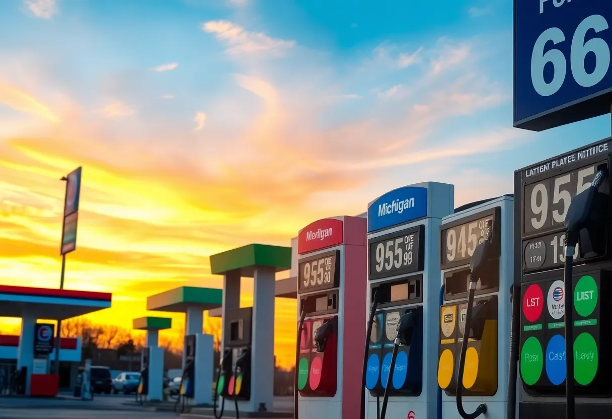 Business Gas stations in Michigan displaying price changes