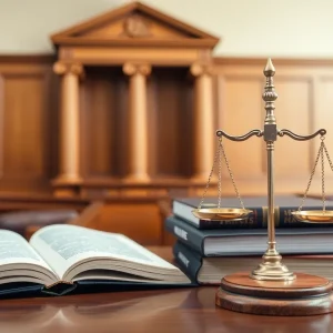 Courtroom symbolizing health care fraud investigation