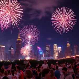 Fireworks lighting up the night sky during Independence Day in Metro Detroit.