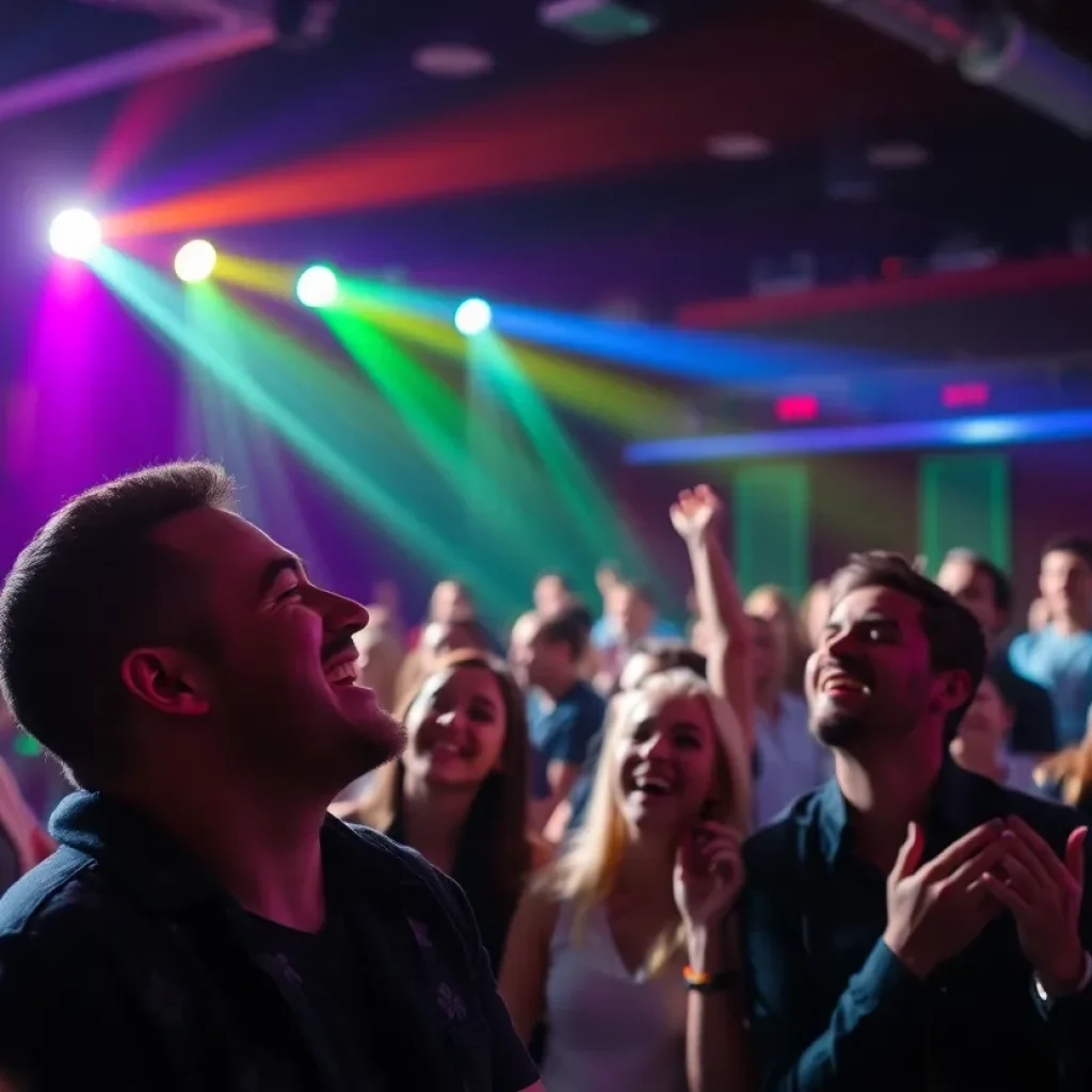 An enthusiastic audience at John Mulaney's show in Detroit