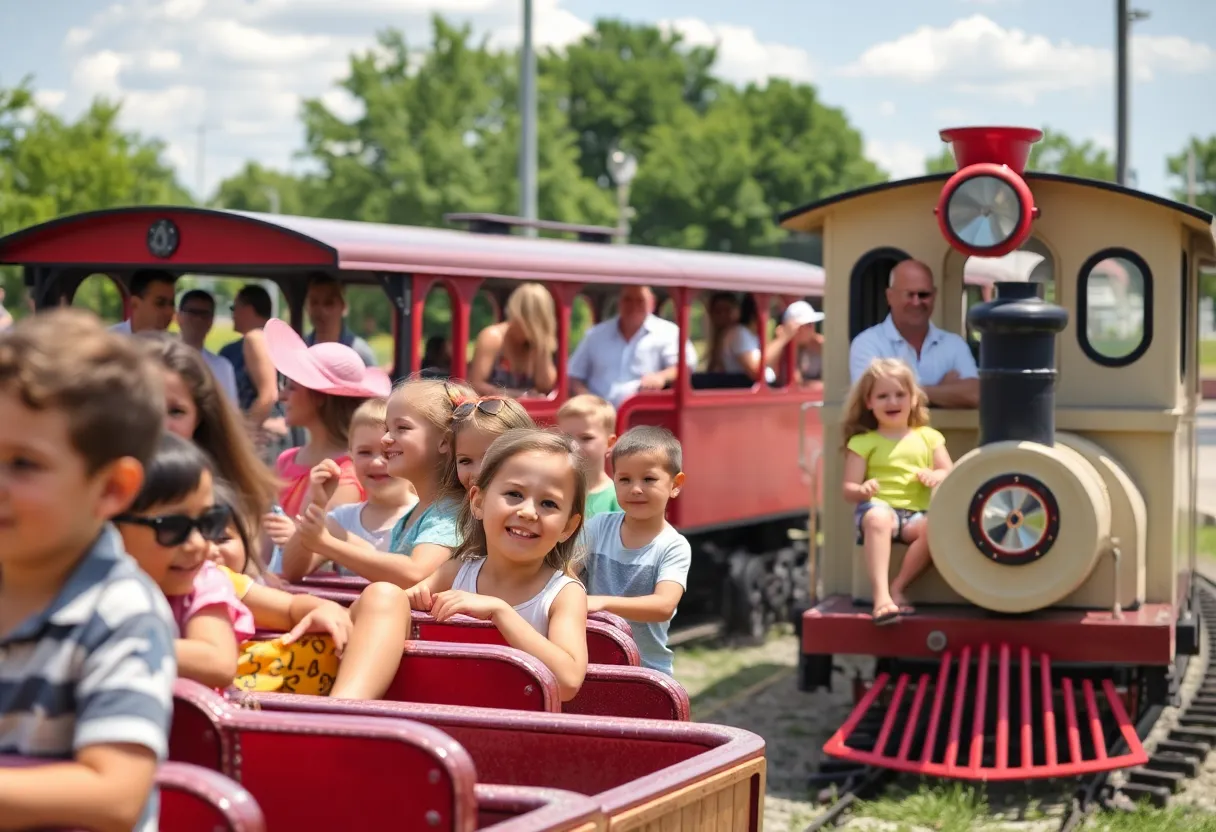 Families enjoying train rides in Metro Detroit