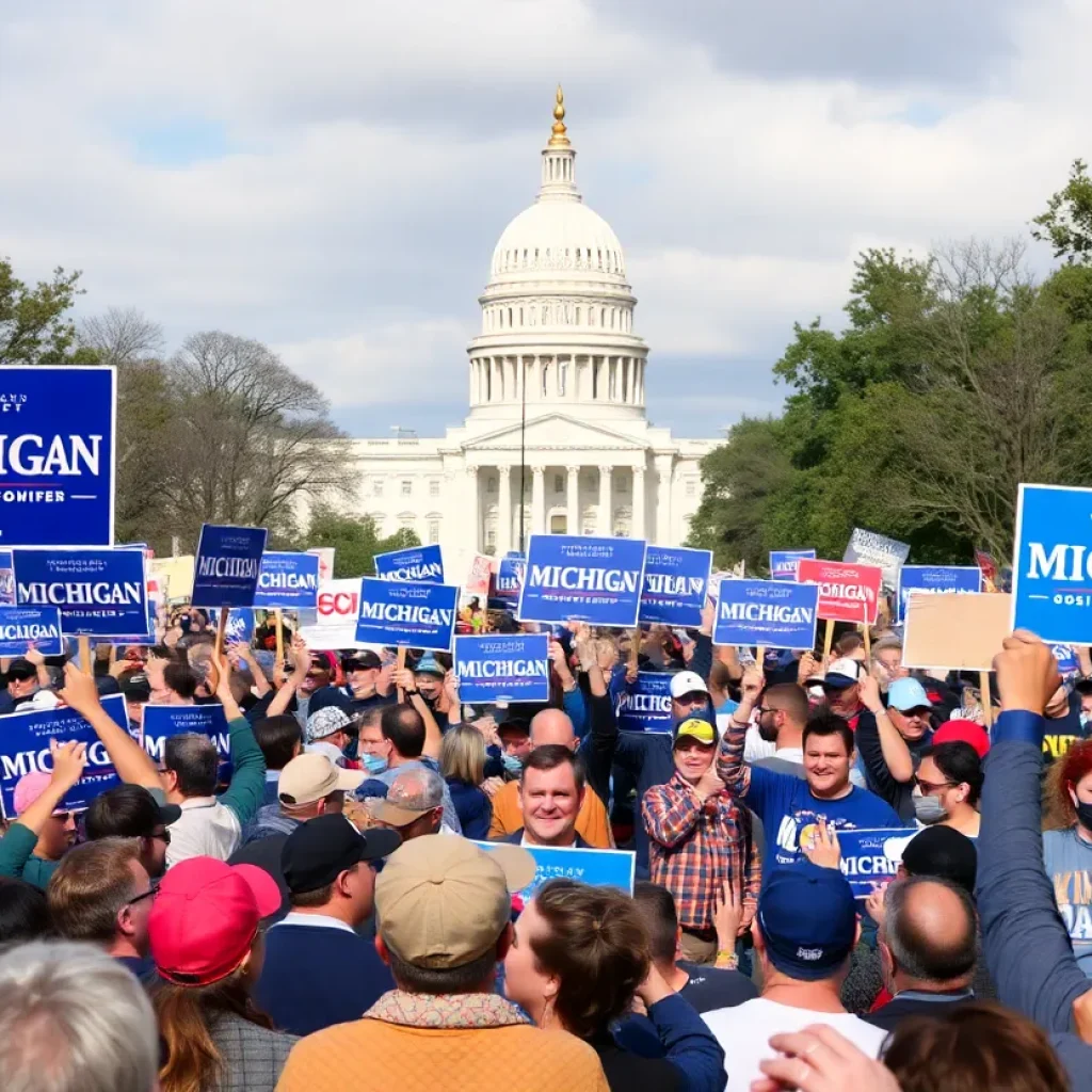 Campaign scene for the Michigan Senate race