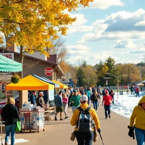 Diverse tourism activities in Michigan including summer festivals and winter sports