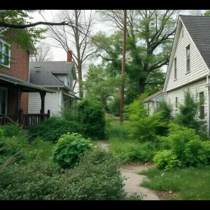 Neglected residential homes in Detroit's neighborhoods