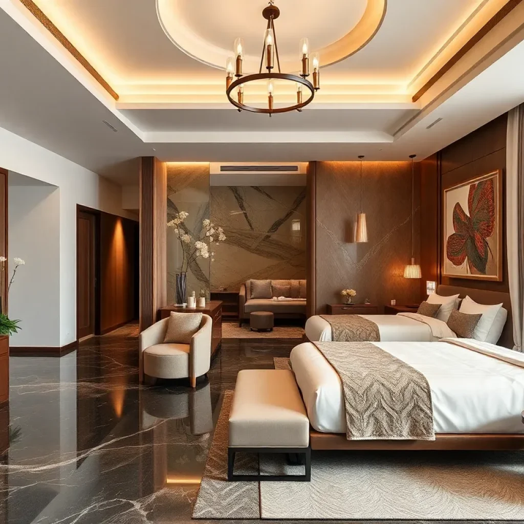 Conceptual interior of NoMad Detroit luxury hotel