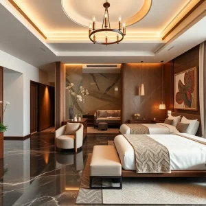 Conceptual interior of NoMad Detroit luxury hotel