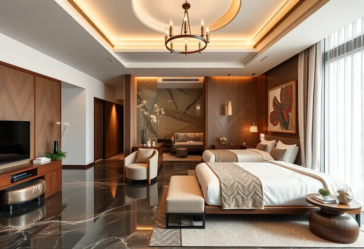Conceptual interior of NoMad Detroit luxury hotel