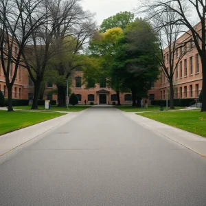 View of Siena Heights University campus representing its closure