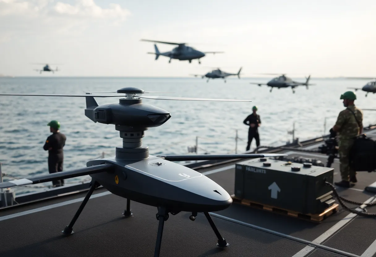 Unmanned vehicles conducting training exercises in Alpena, Michigan.
