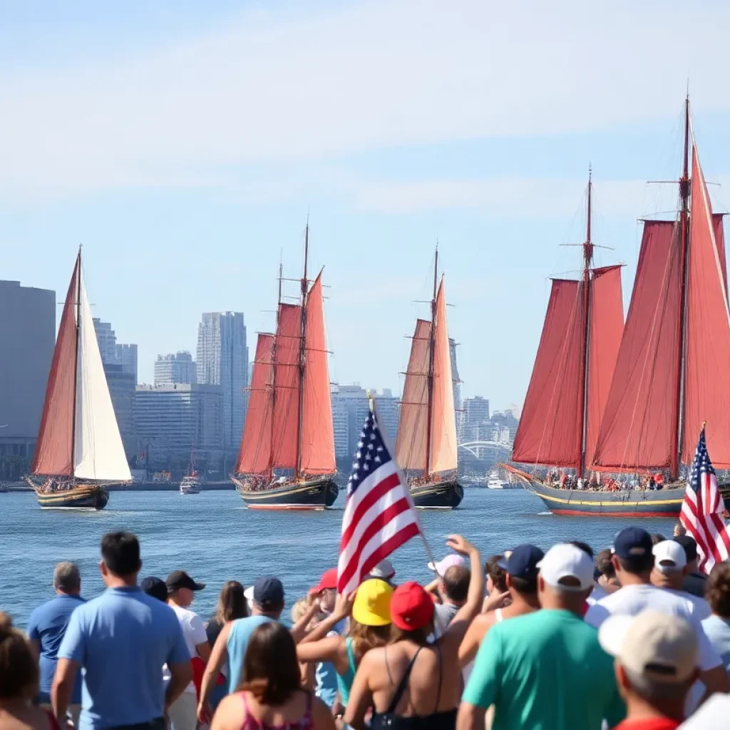 Tall ships sailing on the Detroit River