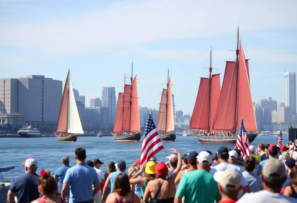 Tall ships sailing on the Detroit River