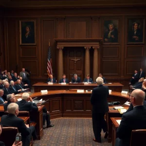 U.S. Senators debating over a legislation during a session