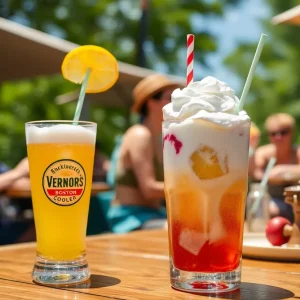 Glass of Vernors Boston Cooler with ice cream float