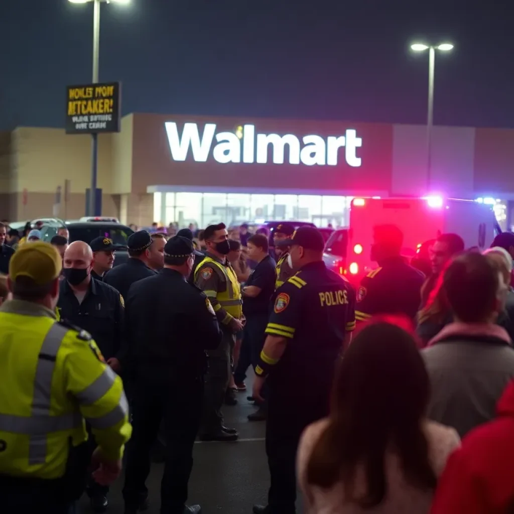 Emergency responders at a Walmart stabbing scene in Traverse City